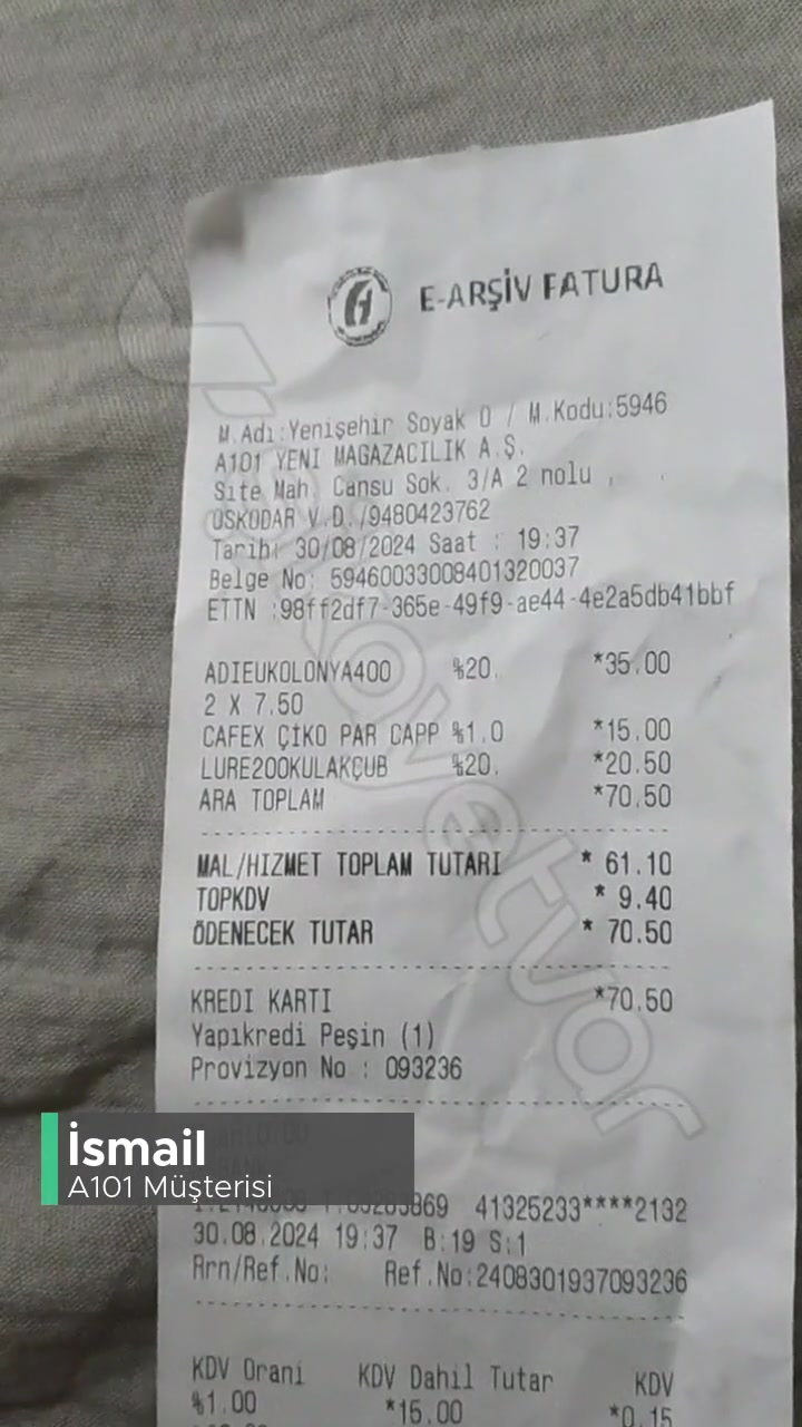 A101 Poşetin Olmasına Rağmen Bana Diyor Yan Manavdan Poşeti Alın videonun kapak resmi