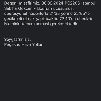 Pegasus Uçuş Saat Değişiklikleri Ve Yetersiz İkram Hizmeti