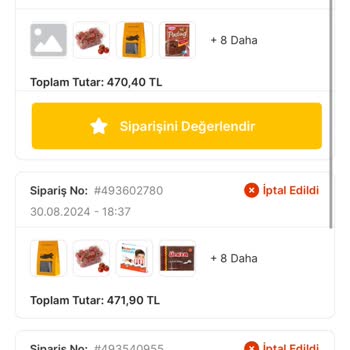 Migros Hemen Mükerrer Eden Sipariş İptali