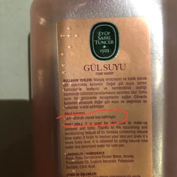 Eyüp Sabri Tuncer Markasının Gül Suyu Yüzümü Yaktı