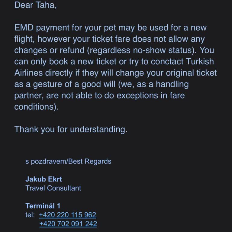 Turkish Airlines Denied My Dog Boarding and Canceled My Return Flight Without Notice