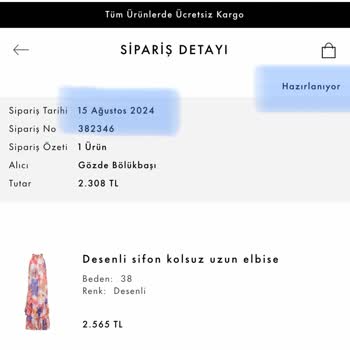 Keikei Elime Ulaşmayan Ürünün Parasını Geri Yatırmıyor