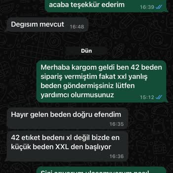 Parla Stores Yanlış Beden Gönderip Değişim Yapmıyor İade Kabul Etmiyor