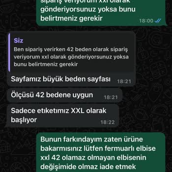 Parla Stores Yanlış Beden Gönderip Değişim Yapmıyor İade Kabul Etmiyor