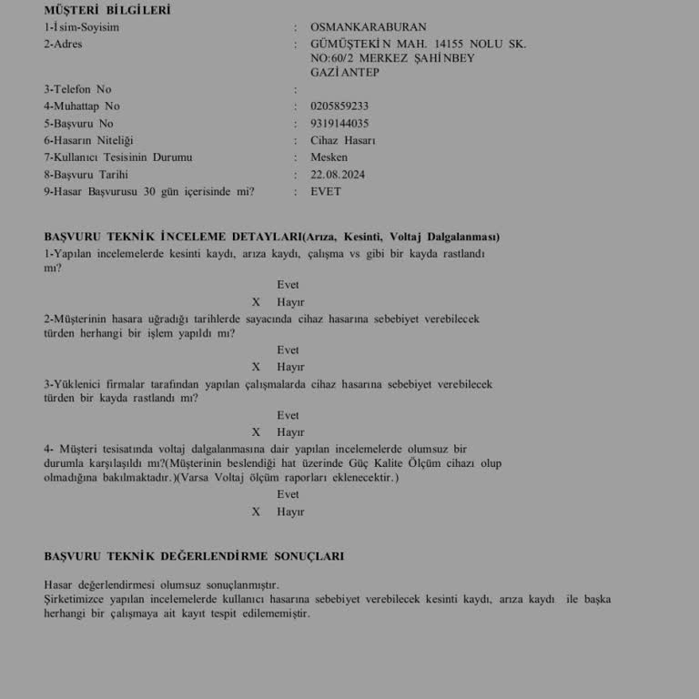 DemirDöküm Doğalgaz Kombimin Hasarı Giderilmedi