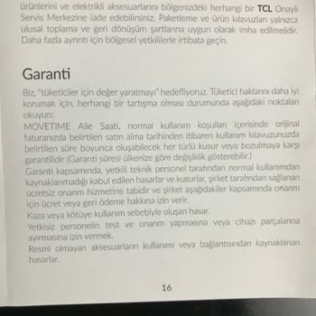 TCL Telefon TCL Marka Akıllı Saat Kusuru