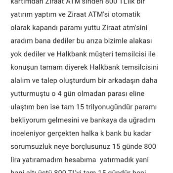 Halkbank ATM Para Yutma Sıkıntısı Ve Geri Gelmeme Ödeme