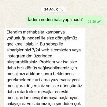 Butik Ponçik Aylardır İade Yapmıyor