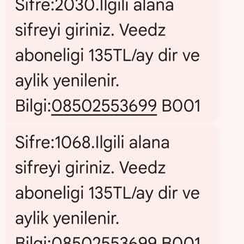 Veedz-tr.com Veedz Abonelik Mesajı