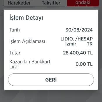 Lidio Ödeme Hizmetleri Kredi Kartımdan Bilgim Dışında Para Çekilmiş