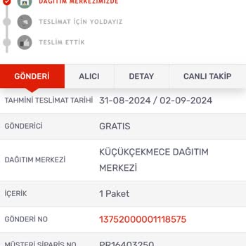 Kargomsende Teslimat Gecikmesi ( Çok Uzun)