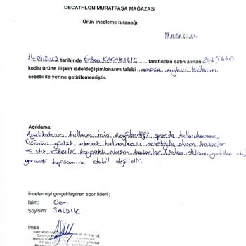 Decathlon Garanti Kapsamındaki Ayakkabılar İçin Haksız Muamele