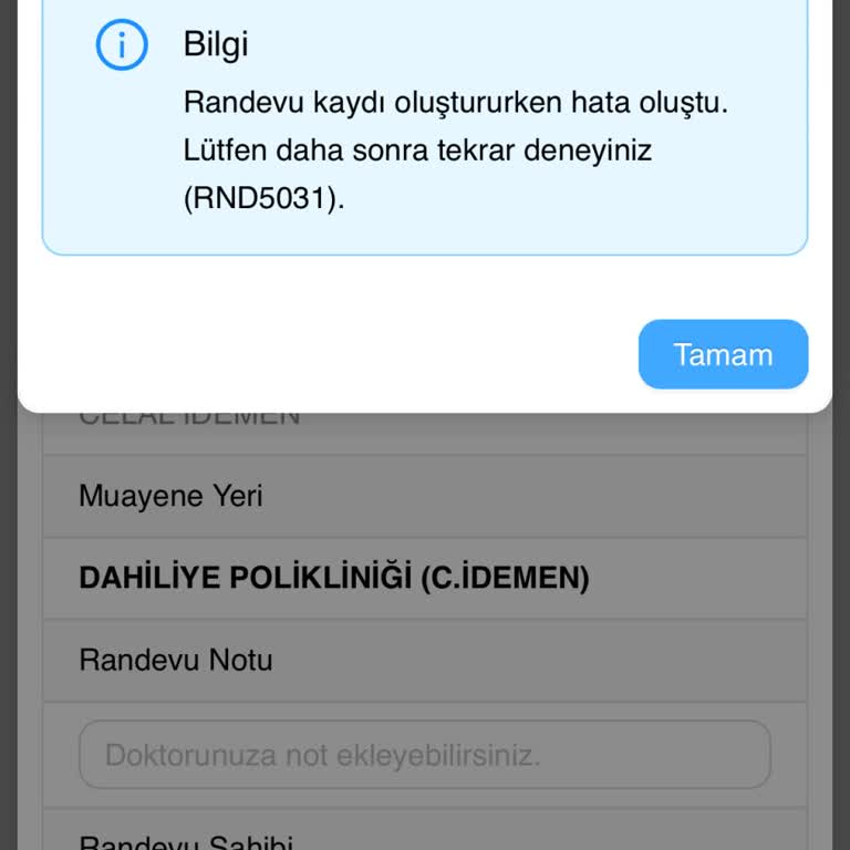 Enabız RND5031 Hatası