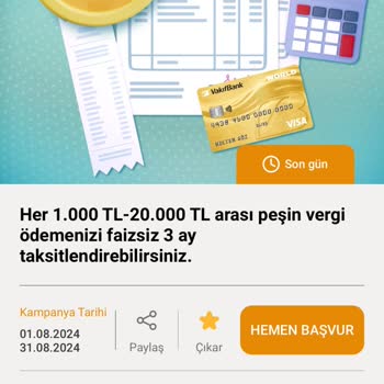 VakıfBank Vergi Taksitlendirme Sorunu