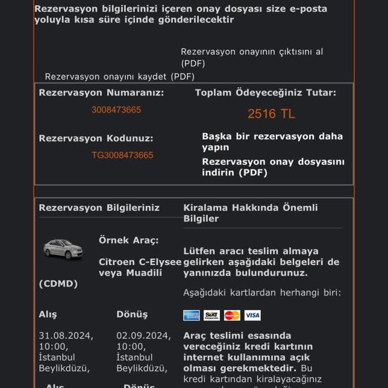 Sixt Rent A Car Mağduriyeti