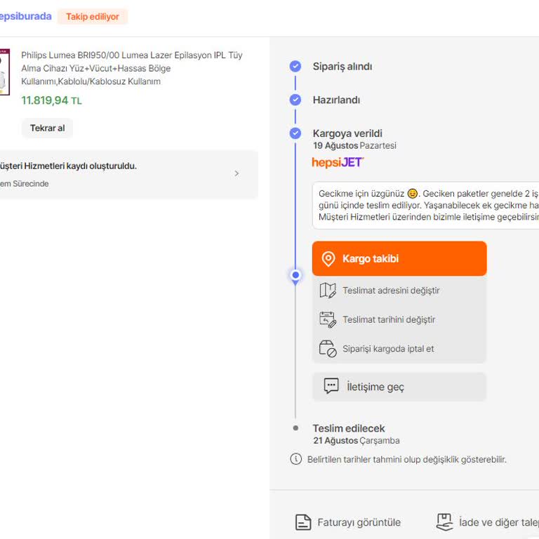 Hepsiburada Satıcısı Ulaşmayan Ürün Hakkında