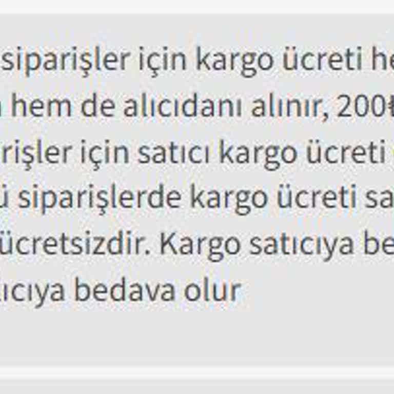 Trendyol 200 TL Altı Kargo Ücreti