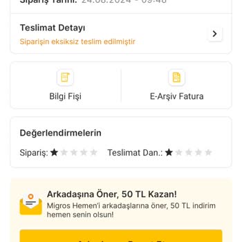 Migros Hemen Siparişimde Eksik Ürün Teslimatı Ve Çözüm Süreci Sorunu