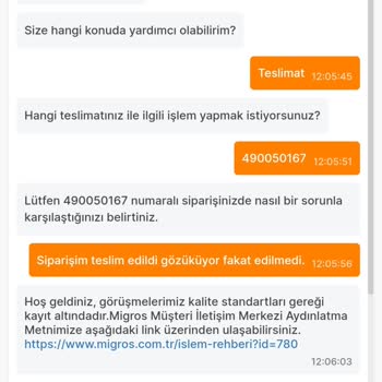 Migros Hemen Siparişimde Eksik Ürün Teslimatı Ve Çözüm Süreci Sorunu