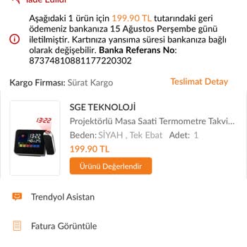 Trendyol Para İadesi Yapmadı.