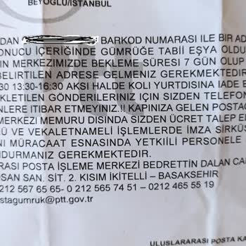 PTT Kargo Kargomu Getirmek Yerine, "şehrin Öbür Ucuna Gel" Diyen PTT