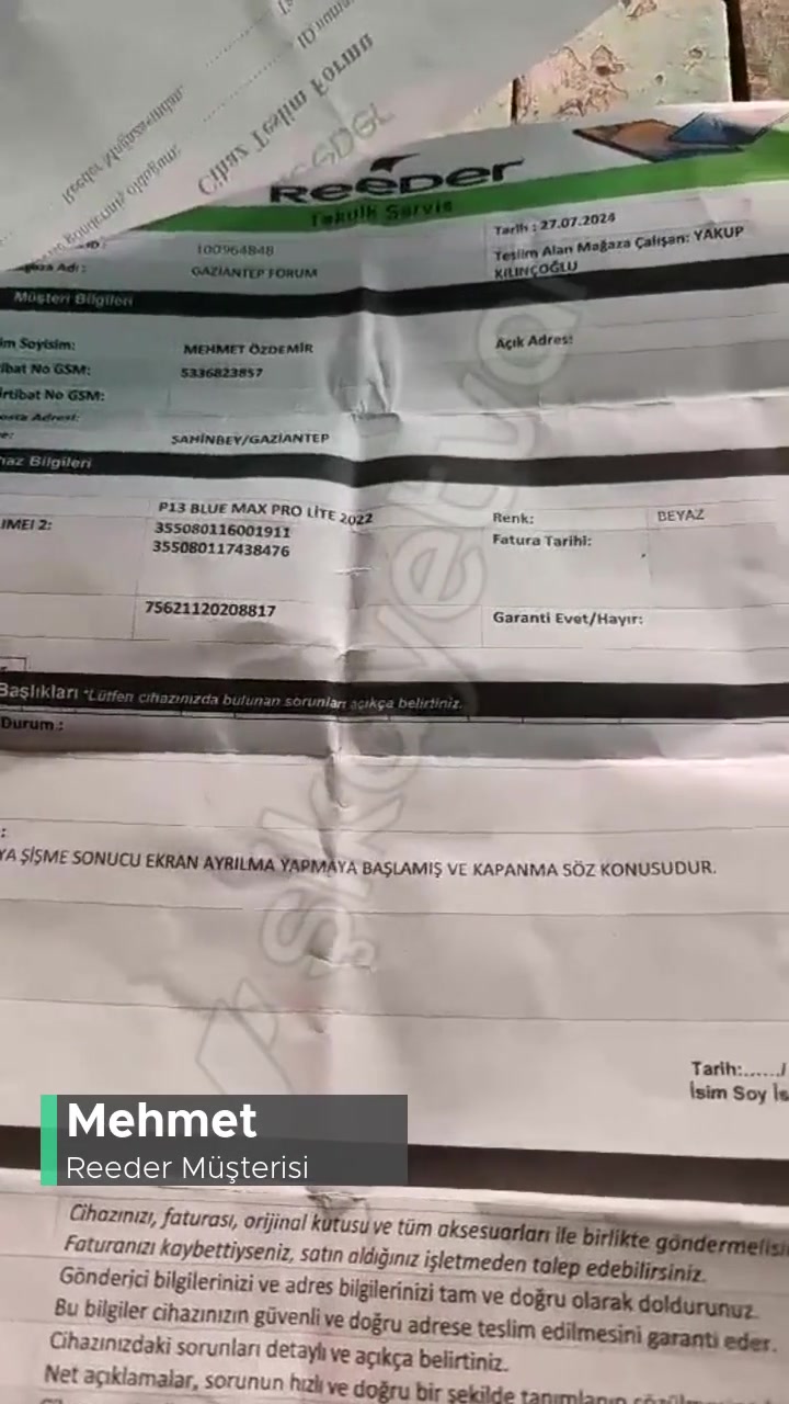 Reeder Batarya Sorunum Giderilmedi! videonun kapak resmi