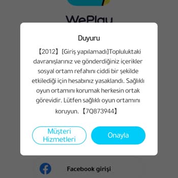 WePlay Cihaz Banı Yedim Yeni Hesap Açamıyorum