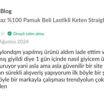 Alıcıyı Defalarca Mağdur Eden My Blog Butik Ve Seyirci Kalan Trendyol