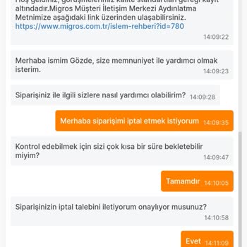 Migros Sanal Market Para İadesi 12 Gündür Yapılmadı.
