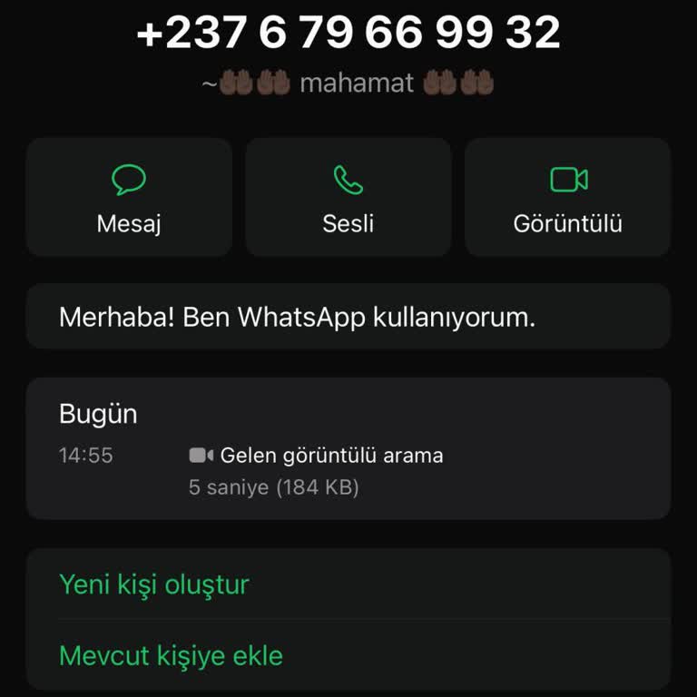 WhatsApp'tan Yabancı Numaradan Görüntülü Arandım