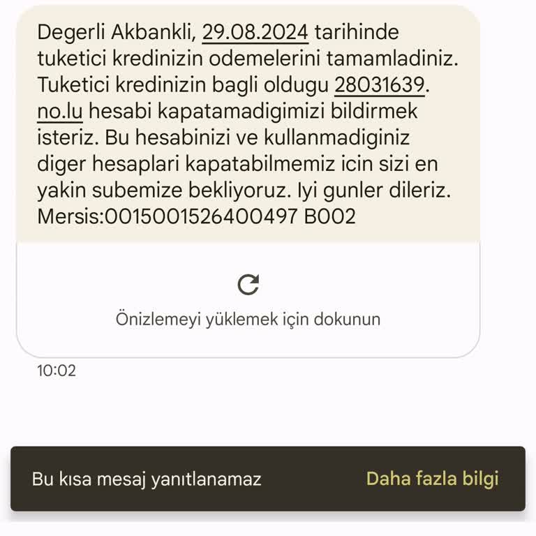 Akbank Şubeden Kapattığım Kredim İçin 2 Gün Sonra Mesaj Geldi Şubeye Bekliyor