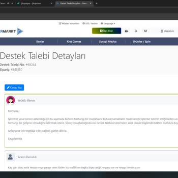 GamerMarkt Geri Dönüş Yapılmayan Hesap Satışı Mağduriyeti