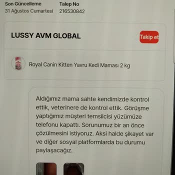 Hepsiburada Satıcısı LUSY (iki S Li) AVM Global Royal Canin Sahte Mama