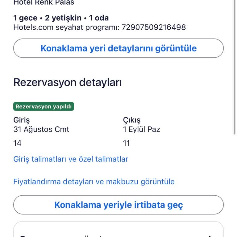 Hotels.com Konaklama Rezervasyon Sorunu