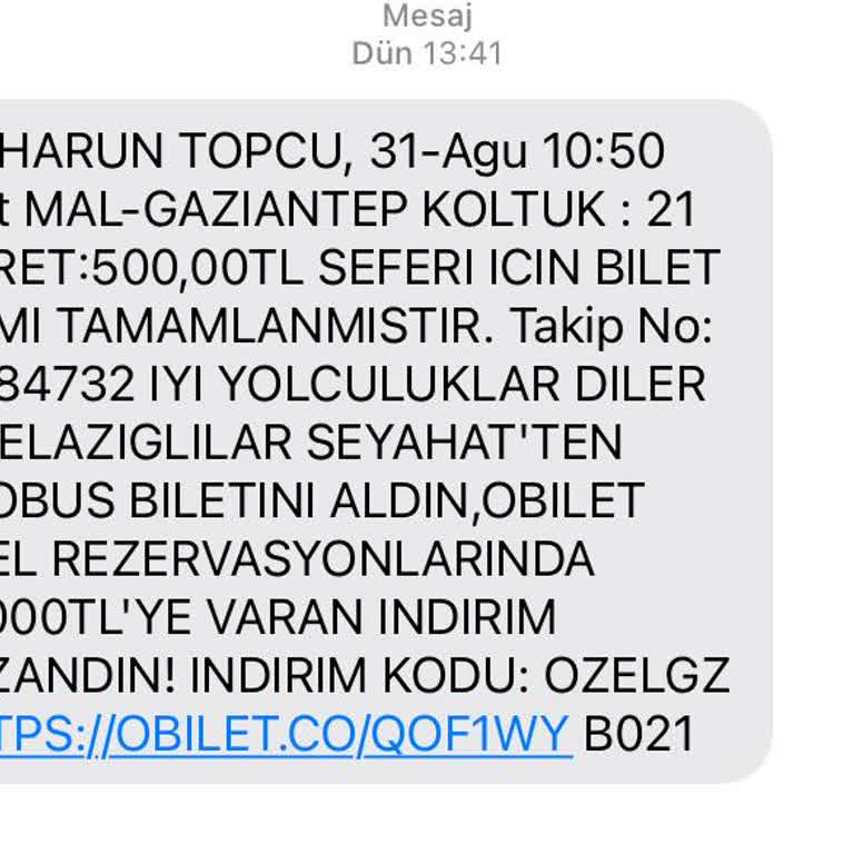 Öz Elazığlılar Turizm Yanlış Otobüse Bindirildim