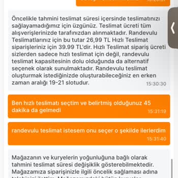 Migros Sanal Market Sipariş Geciktirmesi