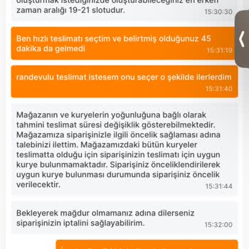 Migros Sanal Market Sipariş Geciktirmesi