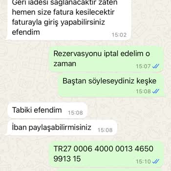 Elisa Bungalov Rezervasyon İptali Ve Geri Ödeme Sorunu