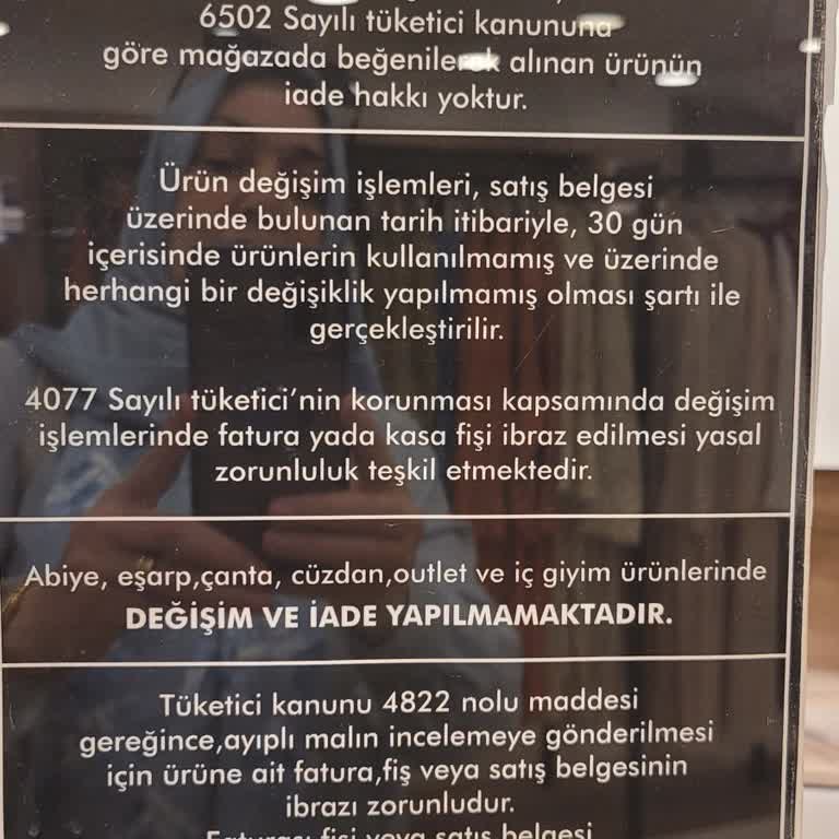 Tuğba Giyim Kolları Kasan Ürünü İade Almıyor