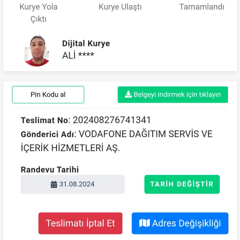 Vodafone- Dijital Kurye Randevu Olduğu Halde Teslim Etmiyor