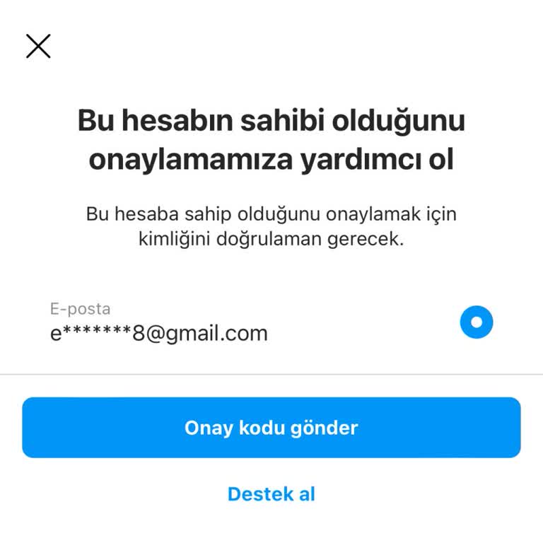 Instagram Mail Hatası