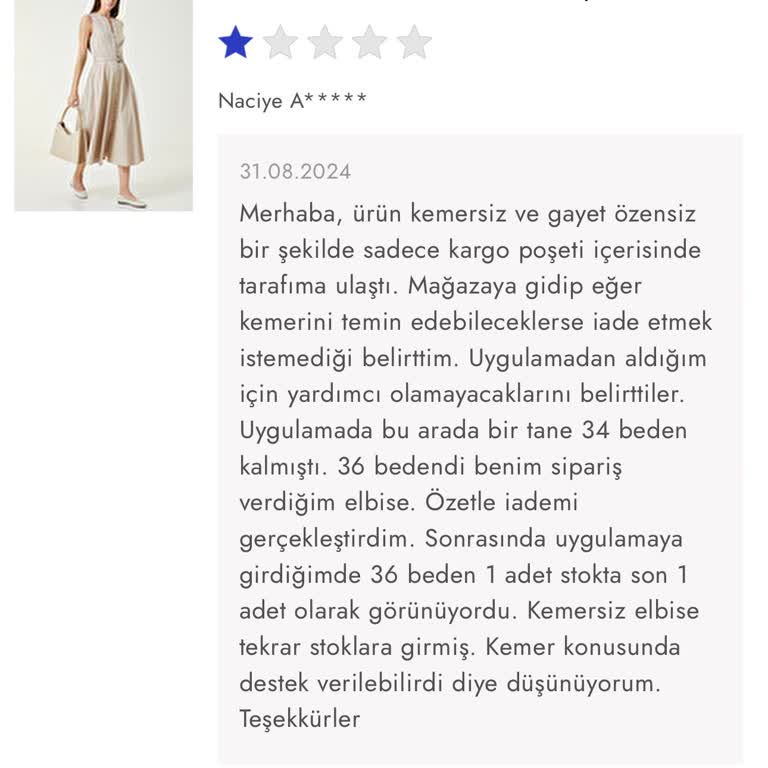 Boyner Uygulama Olumsuz Ürün Değerlendirmelerini Yayınlamıyor