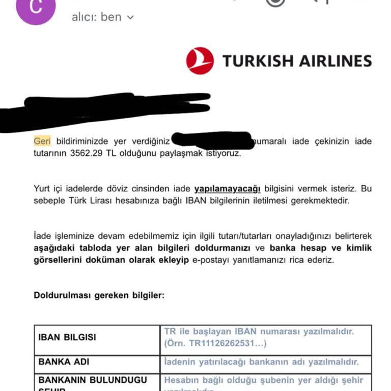 THY'nin 45 Günün Ardından İade Yapamaması.