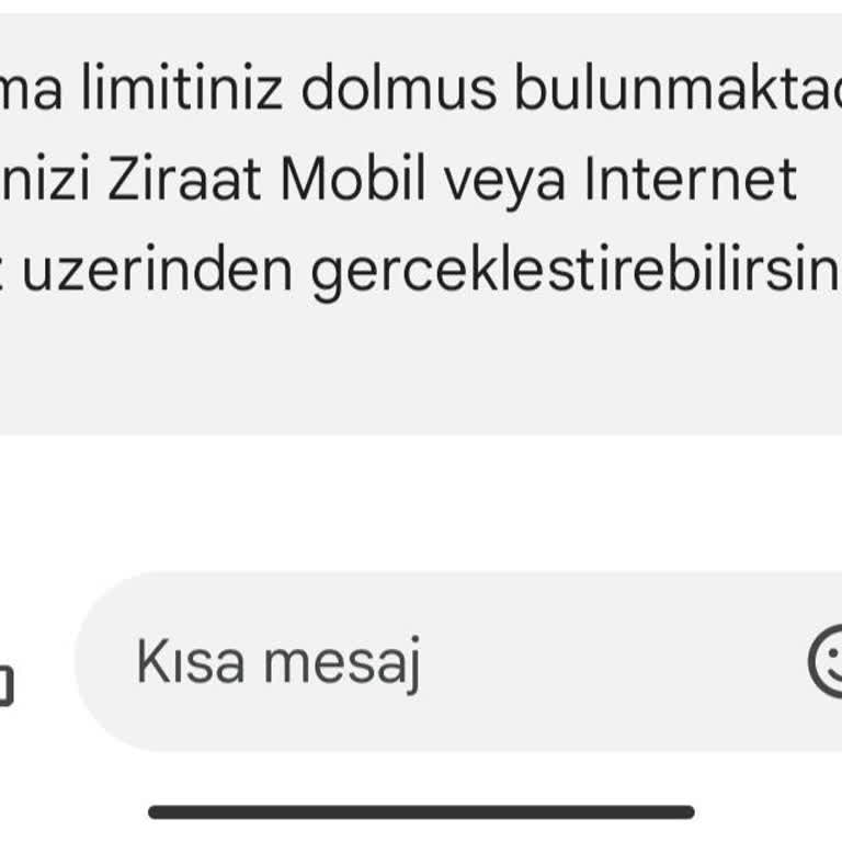 Ziraat Bankası Ziraat Bakiye Sorgulama Limiti Dolma