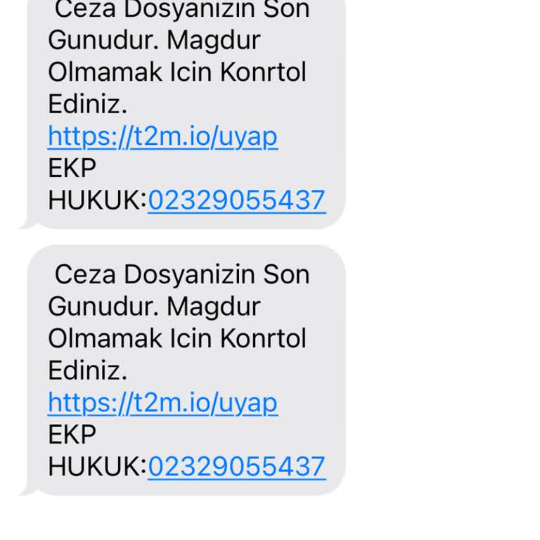 Ekp Uzlaşma (SMS) Bilmediğim Numaradan Mesaj Geldi!