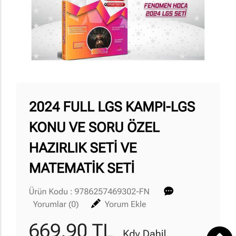 Fenomen Hoca LGS Seti Tarafıma Ulaşmadı