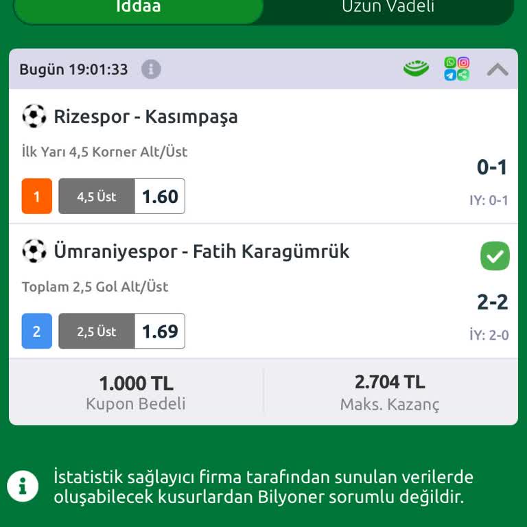 Bilyoner Tutan Kupon Sorunu