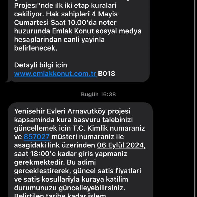 Emlak Konut Gelen Mesaja Şikayet