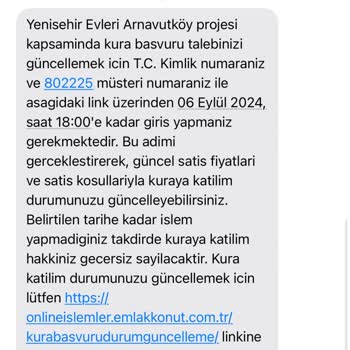 Emlak Konut'tan Gelen Yanıltıcı Mesajlar Hakkında Şikayet
