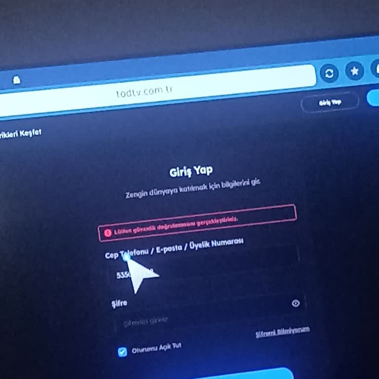 Digiturk Lütfen Güvenlik Doğrulamasını Gerçekleştiriniz